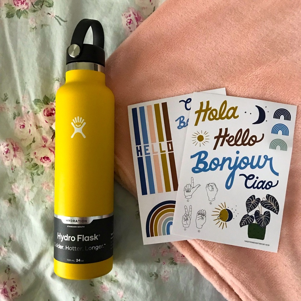 NWT 24oz Hydroflask with stickers